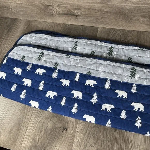 Eddie Bauer  Plaid Bears & Trees Pair Twin Pillow  Shams - Picture 8 of 10